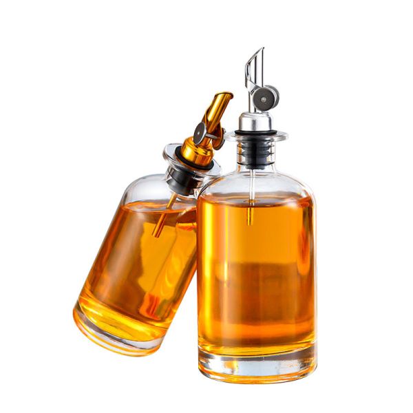 B2B Premium 500ml Dispenser d'huile et de vinaigre en verre avec des bouches d'acier inoxydable sans goutte à goutte avec un design élégant de protection UV