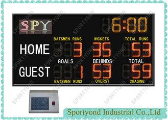 Red / Yellow Electronic Cricket Scoreboard , Outdoor Football Electronic Scoreboards, timer display