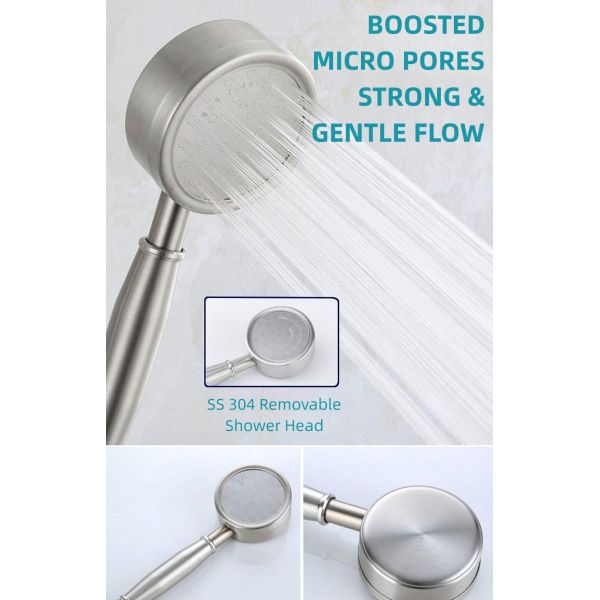 Eurpoean Luxury SS304 Exposed Valve Showers Hot Cold Shower Head Combo Set