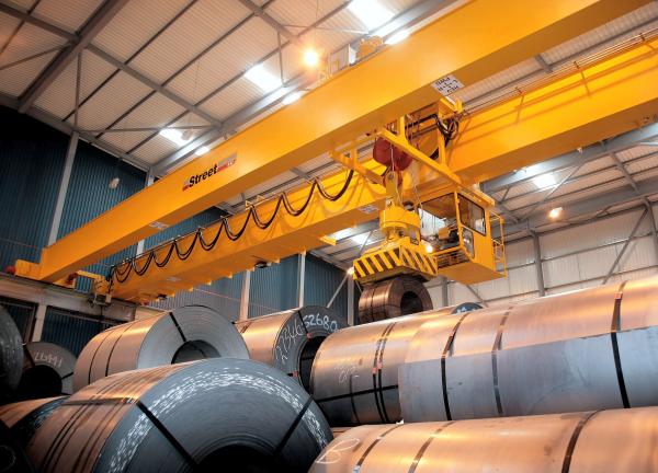 QC Type Double Girder Overhead Bridge Crane 10T Q345 Steel Electromagnetic