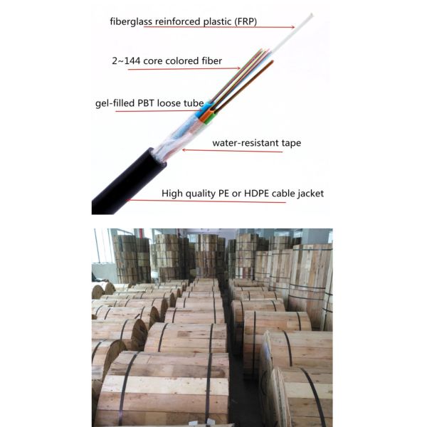 2000 Ft Non Metallic Fiber Optic Cable High Strength Loose Tube