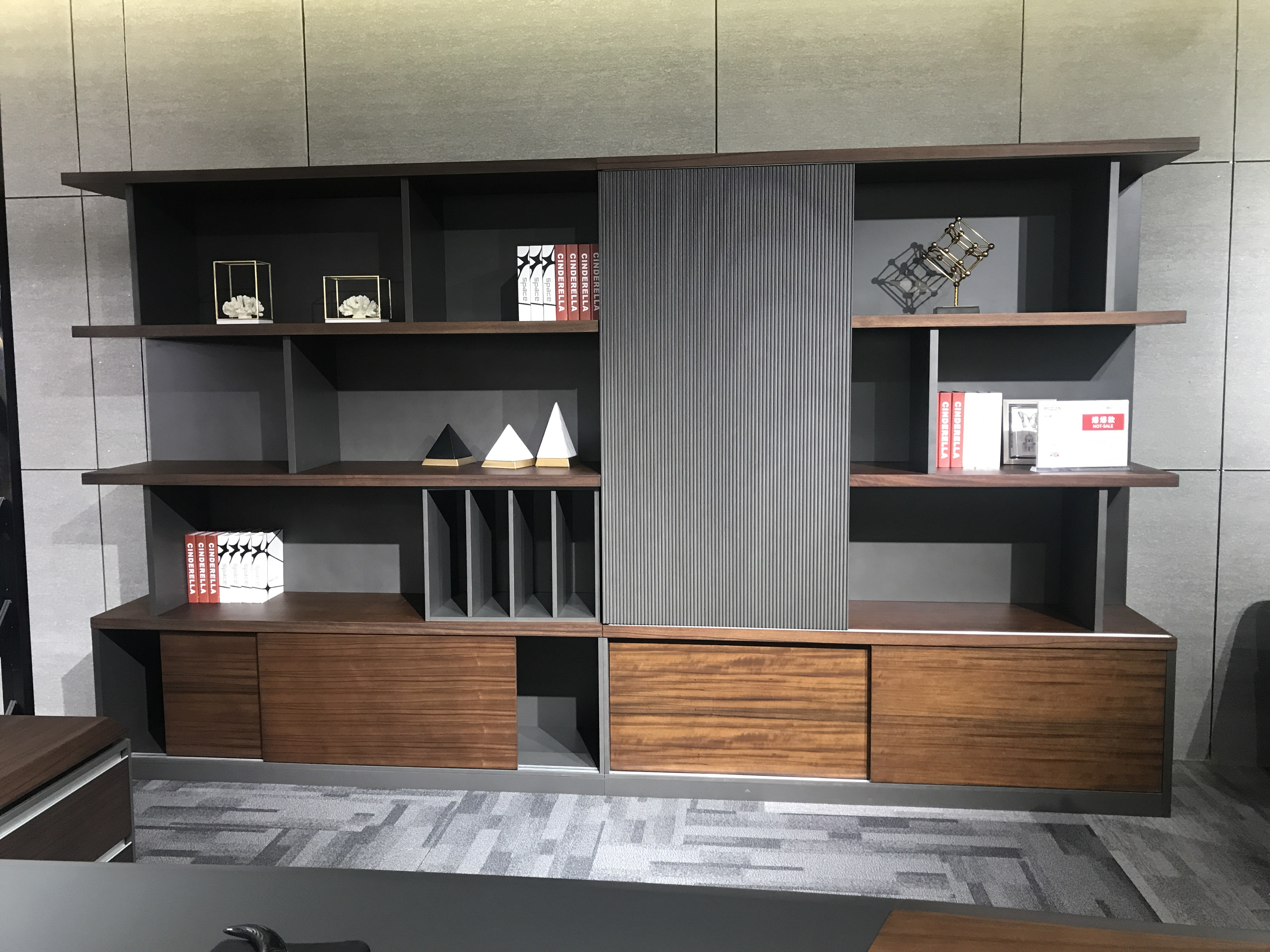 шкаф Bookcase офиса MDF 0.6mm с двойной действующей дверью