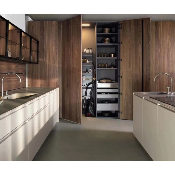 Custom Kitchen Alder Wood Cabinets Pantry Set For Modern Home