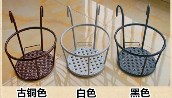 Black Single Tier Metal Flower Pot Stand , 18x22x12cm Single Tier Plant Stand