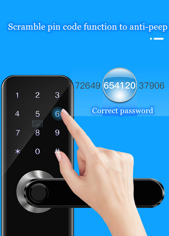 Замка Wifi отпечатка пальцев домашней безопасностью замок входа умного Keyless с картой IC кнопочной панели для