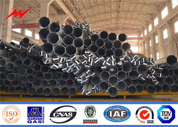 Galvanization 18m Steel Utility Pole Power Line Pole For 33kv Transmission Line