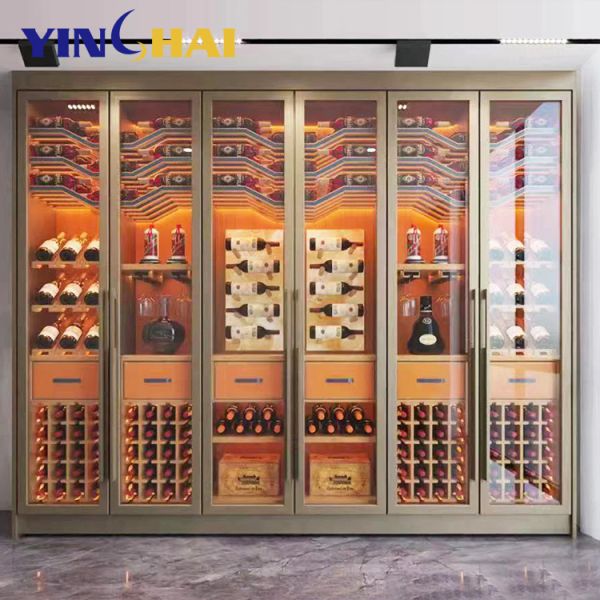 Commercial Stainless Steel Wine Cabinet Safe Storage Temperature Controlled Wine Cabinet