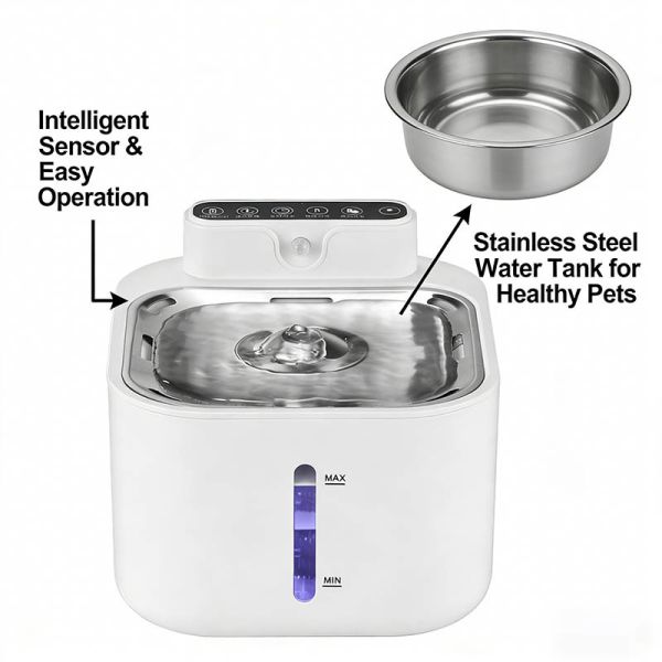 Pet Water Fountain Automatic Quiet Filtered BPA-Free Dispenser, Bulk Wholesale OEM For Multi Pet Use