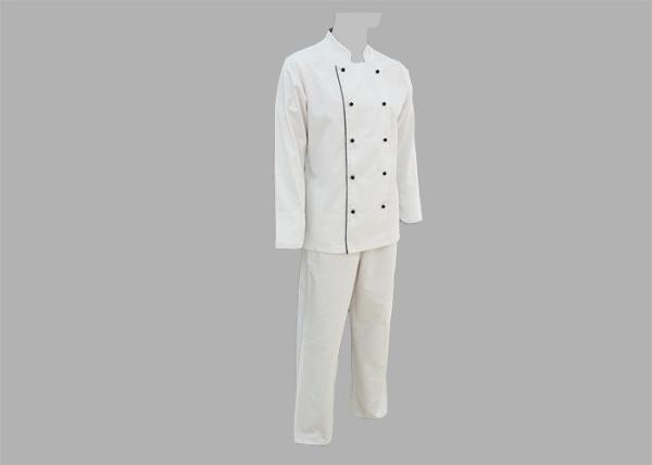 Anti Shrink Personal Protective Clothing / Womens Chef Clothes Button Front Closure