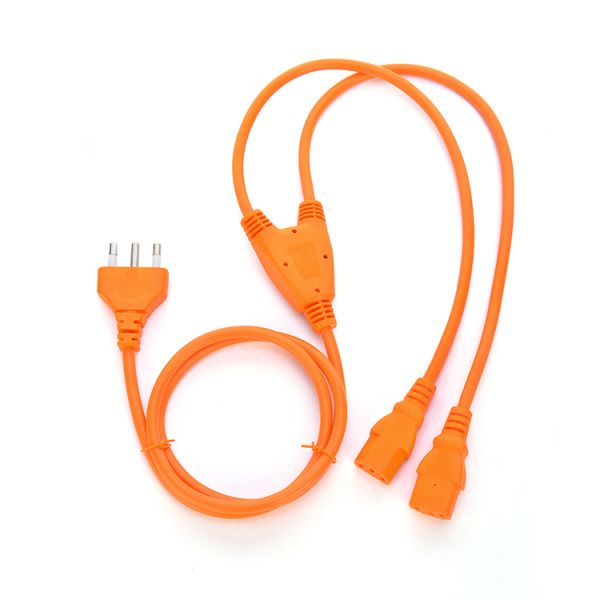 IMQ Certificated Computer Power Cord Y Splitter 3pin Plug with 2 Way C13 Plug Socket WIFI NO Grounding Standard Grounding