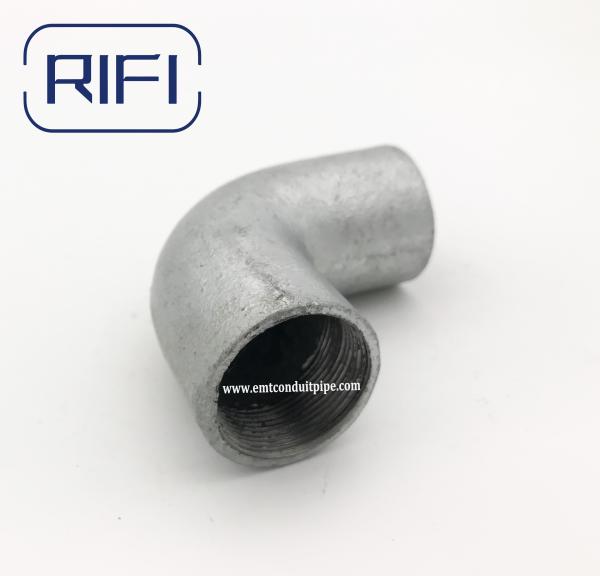 Malleable Iron Solid Elbow Hot Dip Galvanized Compatibility Fits With GI Conduit Pipes