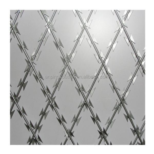 vedação de segurança galvanizado de barbear arame farpado 1,6-3,2 mm Diâmetro do fio 7,5cm-15cm distância de barbear