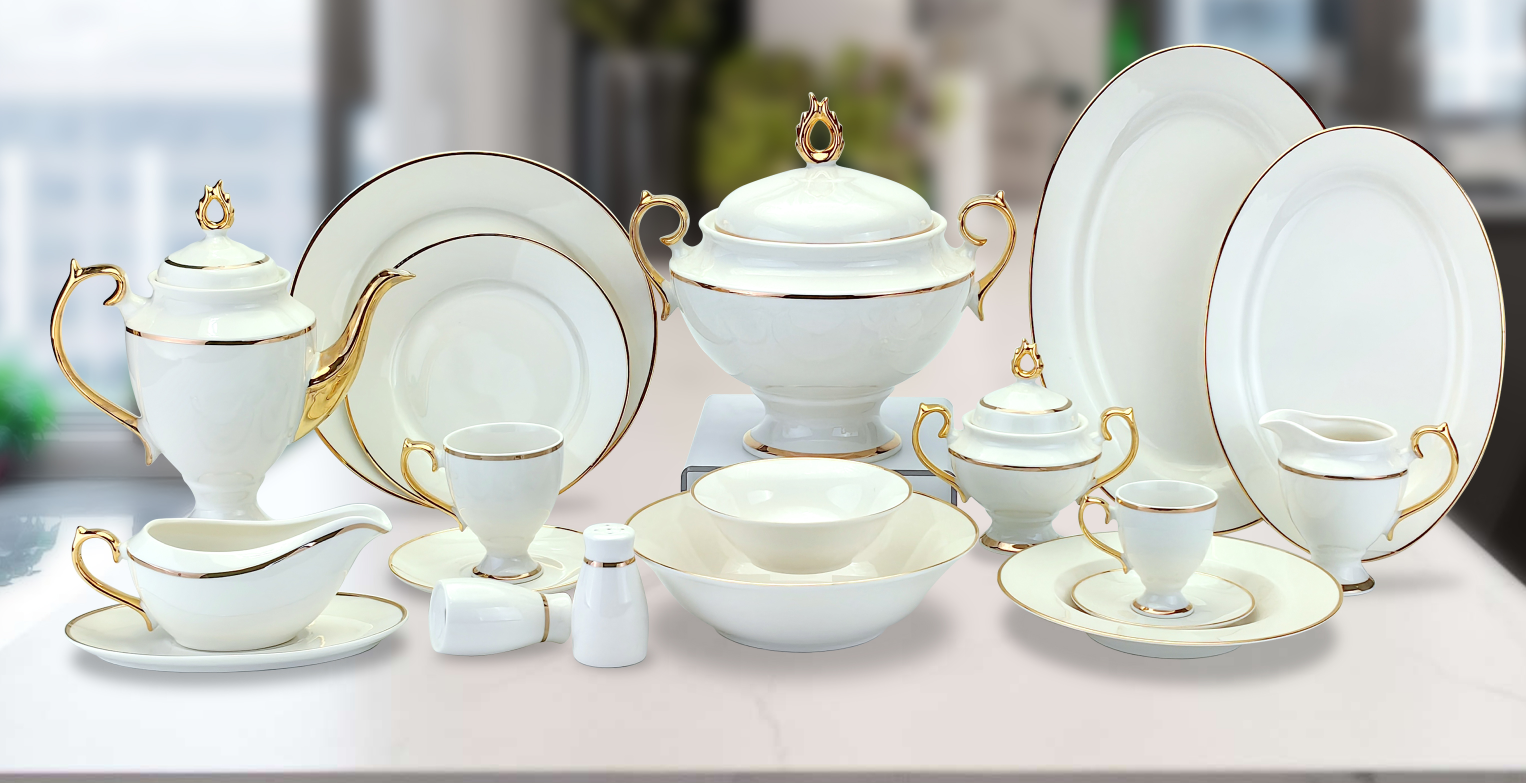 66 Pcs Full Gold  Egypt/Middle East  Dinner Set (Real Gold Dinner Set )