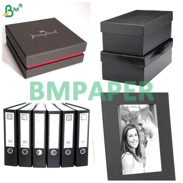 1.5mm Black Book Board For Book Binding Covers Full Black & Black Grey Back