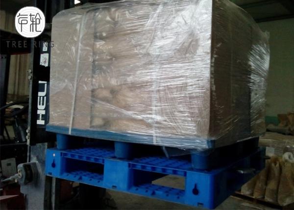 Palettes en plastique de double HDPE réversible de plate-forme empilables avec la barre de 6 renforts