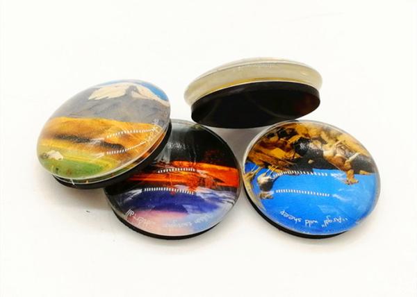 Tourist Souvenir Fridge Magnets 35 Mm Diameter Dome Crystal Glass Material