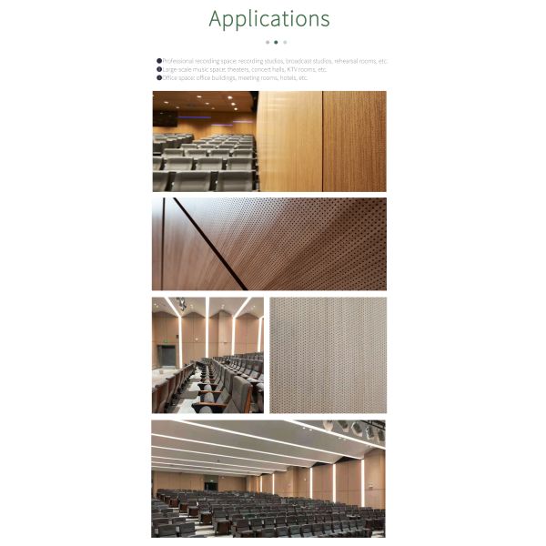 Настраиваемая микроперфорированная акустическая стена из волокна с твердым деревянным материалом