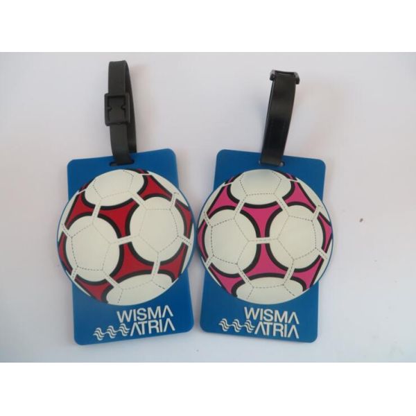 Custom 2D/3D Football Design Silicone Travel Luggage Tag / Souvenir Plastic Luggage Tag For Word Cup Promotion