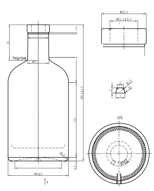 печатание экрана бутылки духа 100ml 375ml 1000ML 1750ML нордическое