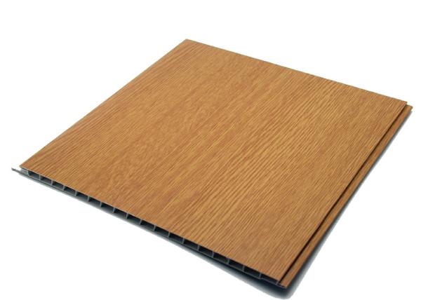 5mm Office Perforated PVC Wall Panels / Wood Color Waterproof Wall Panels