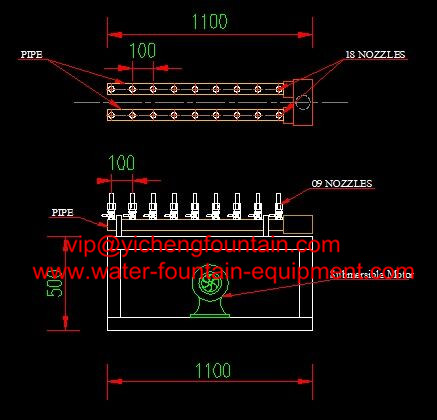 Customized Seagull Wave Water Fountain Equipment Outdoor With Stand Length1.1 Meter