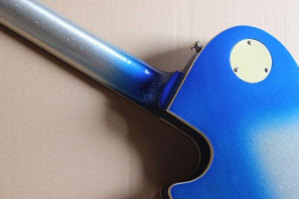 Custom shop Ace frehley signature 3 pickups Blue Burst Silver Sparkle Mahogany Body LP Electric Guitar