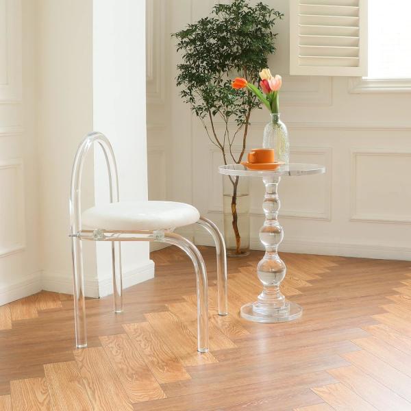 Mobiliário acrílico moderno sob medida cadeira de mesa acrílica 43X45X73cm Para quarto