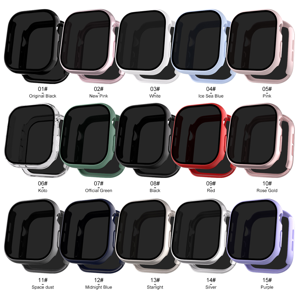 Eraysun Oil-sprayed Anti-peeping Shell Film Integrated for Apple Watch Series10 42mm 46mm Protector Watch Case