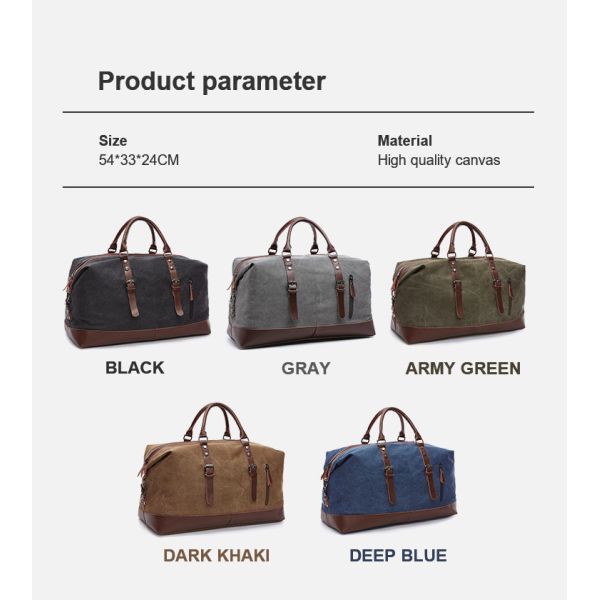 Travel Waterproof Gym Bag Sports Mens Business Duffle Bag Canvas