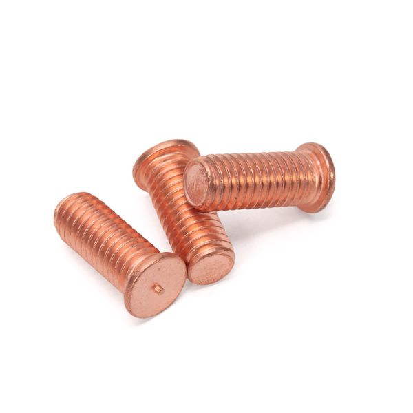 M8 Model GB Standard Custom Red Copper Hex Head Bolts with Zinc Plated Welding Screw Spot CD Weld Stud M7 Thread Size