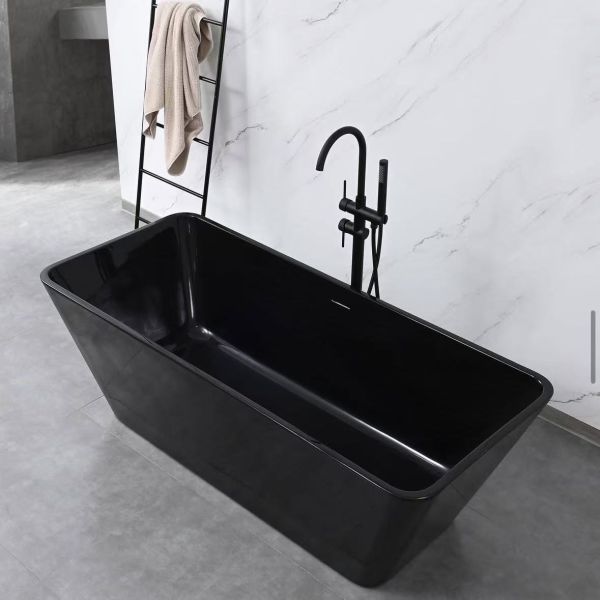 Thermoplastic Acrylic Black Corner Bathtub Spa Heat Retention For Rehabilitation