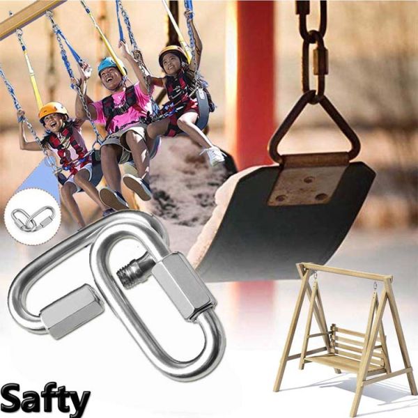 Quick Links Chain Connectors Twist Oval Keychain D Shape for Swing Camping