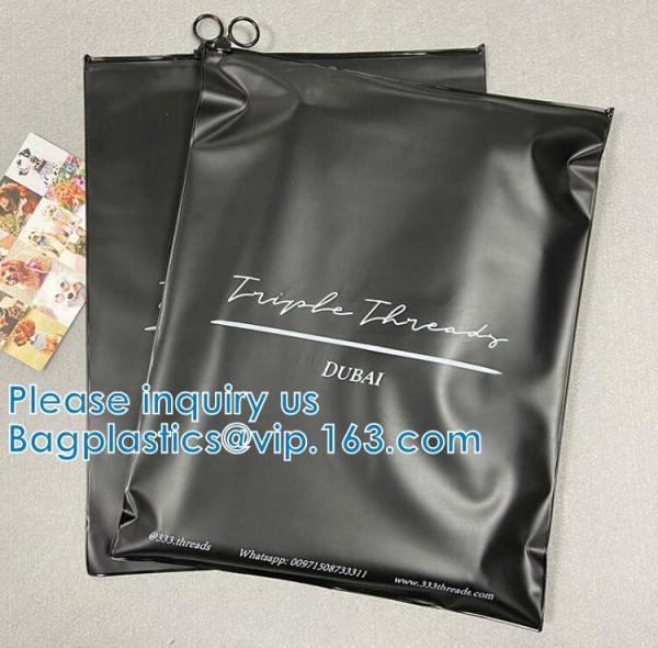 Custom Frosted Biodegradable Apparel ,Clothes, Garment, T Shirt, Swimwear, Packaging, Slider Zipper Bag