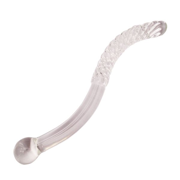 Carved Technique 250mm Crystal Glass Dildo Massage Wand for Women Yoni Wand Stick Feng Shui Style Customized Logo