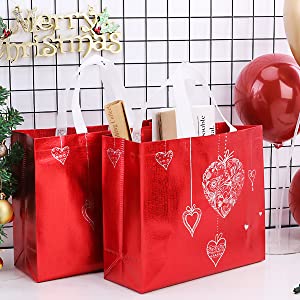 Glossy Glitter Durable Reusable Grocery Bag Tote Bag Handles Bag,Medium Non-woven Fashionable Present Bag Gift Bag,Goodi