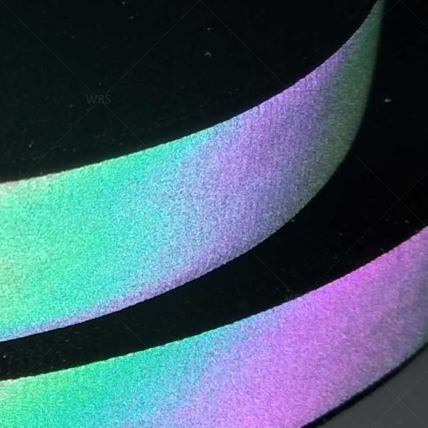 OKO TEK100 Elastic Rainbow Reflective Tape in Colorful Green/Black for High Visibility