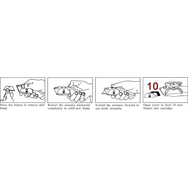 Push Button Utility Knives Plastic Handle 176*46.5*26.5mm SX2600