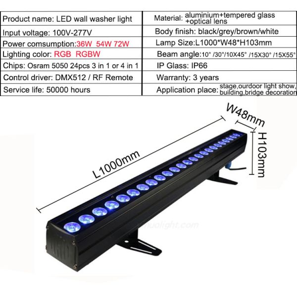 LED 24pcs Outdoor Wall Washer Waterproof DMX512 equipment sound-controlled dance table lamp