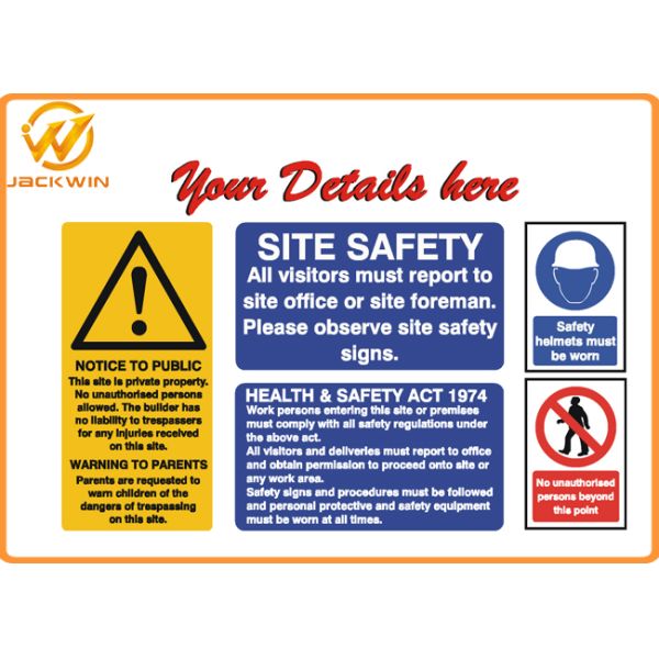 Customized Rectangle Reflective Aluminum Warning Sign Roadside Safety Caution