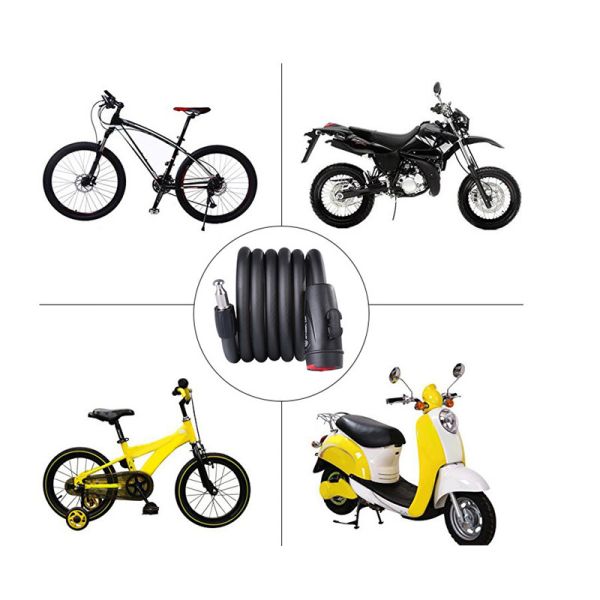 2022 Anti Theft Bike Steel Cable Lock Portable Security Padlock for Mountain MTB Bikes
