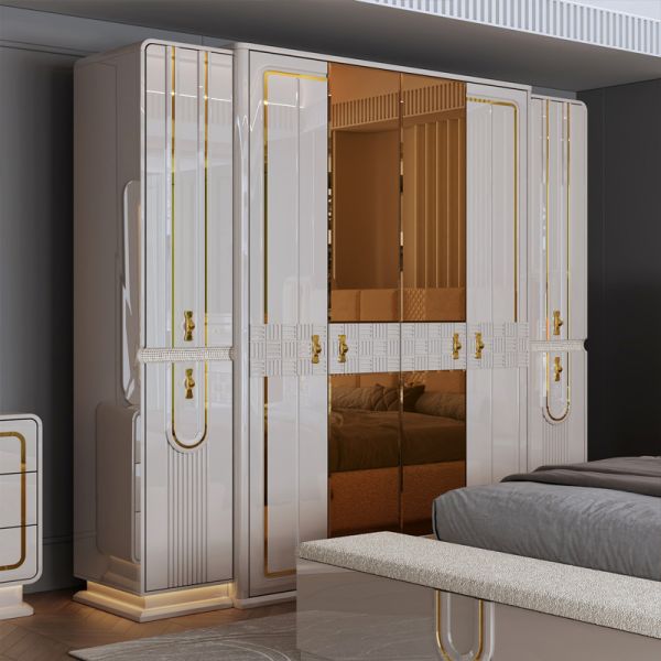 Modern Luxury Royal Complete Bedroom Sets Wood king Size Bed Home Room Double Wooden Frame Bedroom Furniture Set