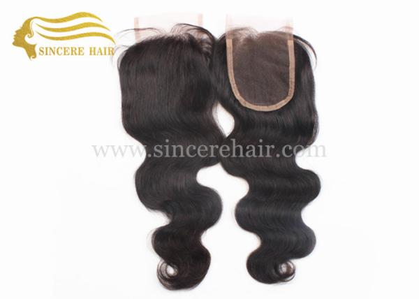 Hot 18 Clouser Hair Extensions - 18 Black Curly Virgin Remy Human Hair Clouser Extensions 4 X 4 For Sale