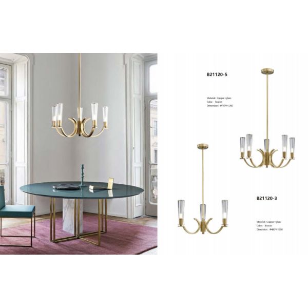 Customizable Copper Glass Chandelier Multiple Sizes Available