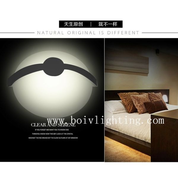Indoor Modern Minimalist Round Shape Steering Wheel Acrylic LED Wall Lamp