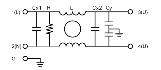 YB27T5 Wire Output EMI Filter Черный Черный Пластиковый корпус Силовой фильтр для холодильника