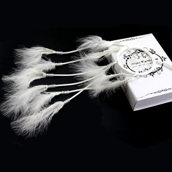 Circular Purple Handmade Dream Catcher Net With Feathers Wall Hanging Decoration Decor Craft Gift Wind Chimes for Home