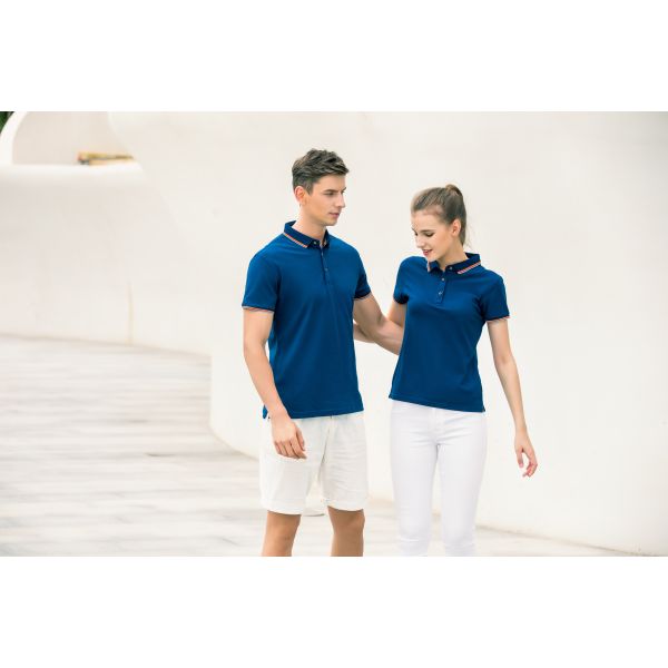 Flyita 100% Polyester Short Sleeve Plain Polo Collared T Shirt For Men