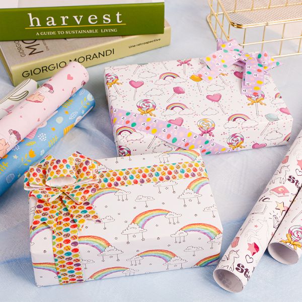 MSD Christmas Festival Cake Packaging Roll Kraft Wrapping Paper for Decoration Easy