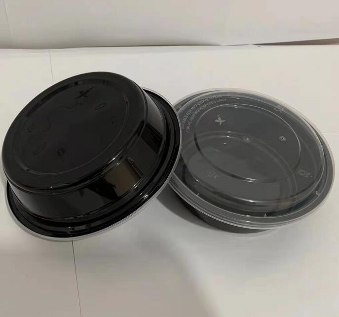 Черный пищевой контейнер 1000ml Microwavable устранимый PP пластиковый