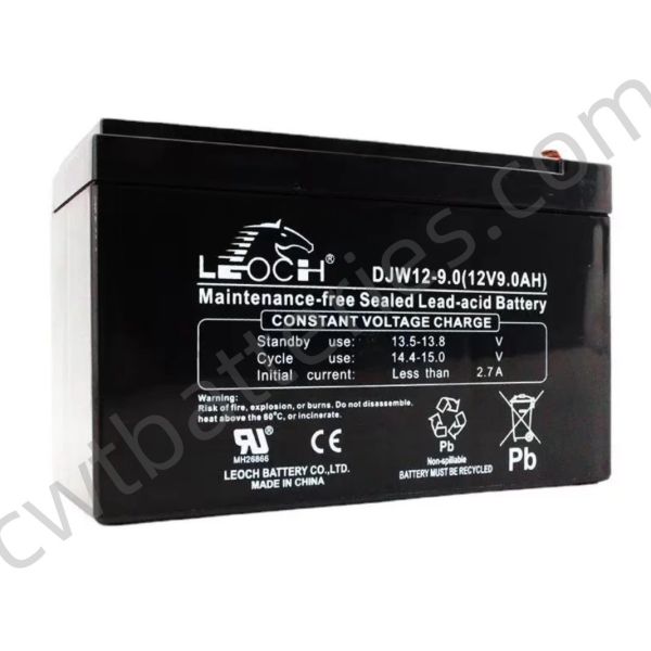 LEOCH DJM12-9.0 Rechargeable Sealed Lead Acid 12v 8ah VRLA Battery SLA 12V 9Ah